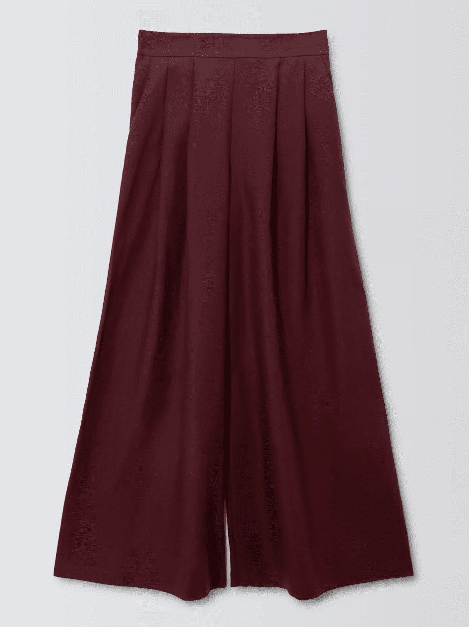 John Lewis, Linen Palazzo Trousers, Brown - 66038008