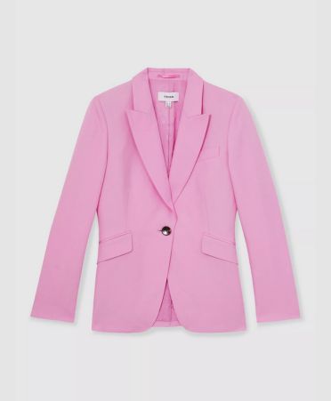 Reiss Raine Linen Blend Single Breasted Blazer, Pink - 11205984