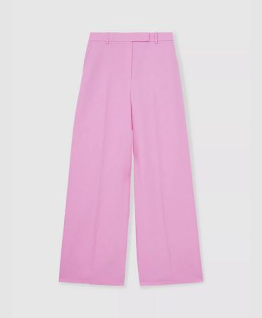 Reiss, Petite Raine Wide Leg Trousers, Pink - 11261353